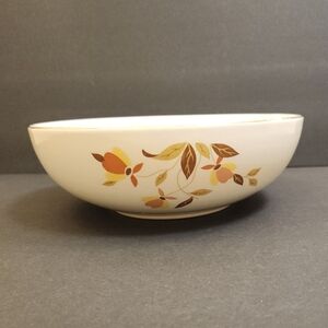 HALL'S SUPERIOR VINTAGE JEWEL TEA AUTUMN LEAF 9" POTTERY SERVING BOWL